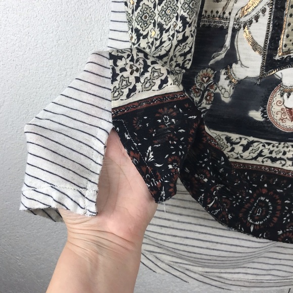 SOLD l Exotic Elephant Floral Striped Shirt - Picture 5 of 9